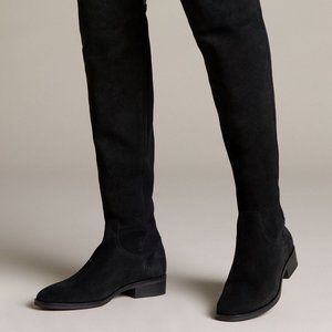 Clarks Boots Pure Caddy Suede Knee High Black 6.5